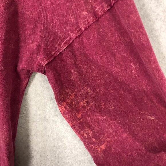 We The Free People Distressed Acid Wash Red Longsleeve Size Small - Picture 9 of 9